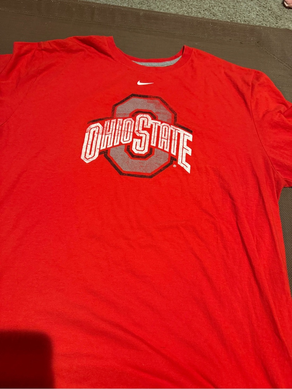 Nike Red Ohio State Logo Short Sleeve Tee